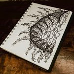 Completed dark art drawing featuring intricate sigilism and organic forms.